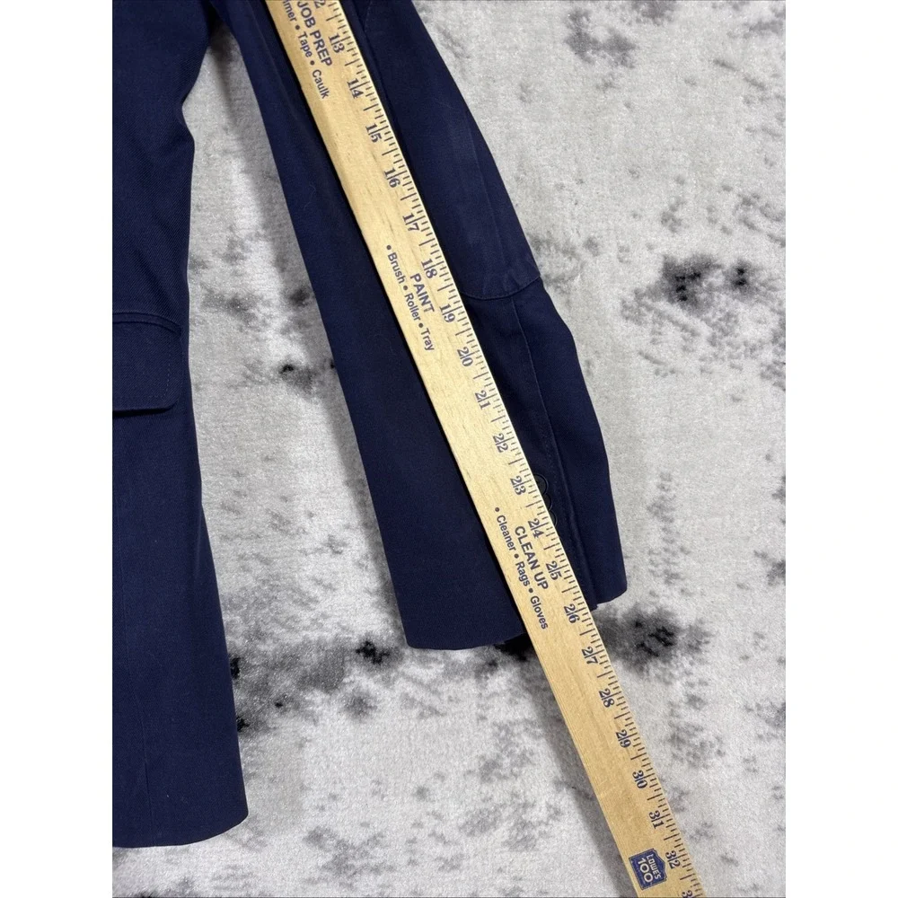 Banana Republic Blazer Mens Size 42L Navy Blue Twill Lined Office Career Elbow
